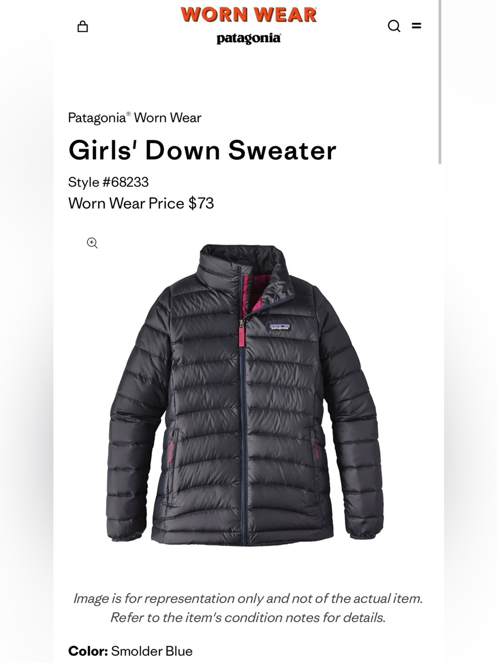 Patagonia Girls' Down Sweater Jacket